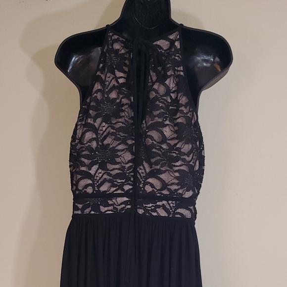 Nightway Lace Halter Top Dress - Picture 3 of 4